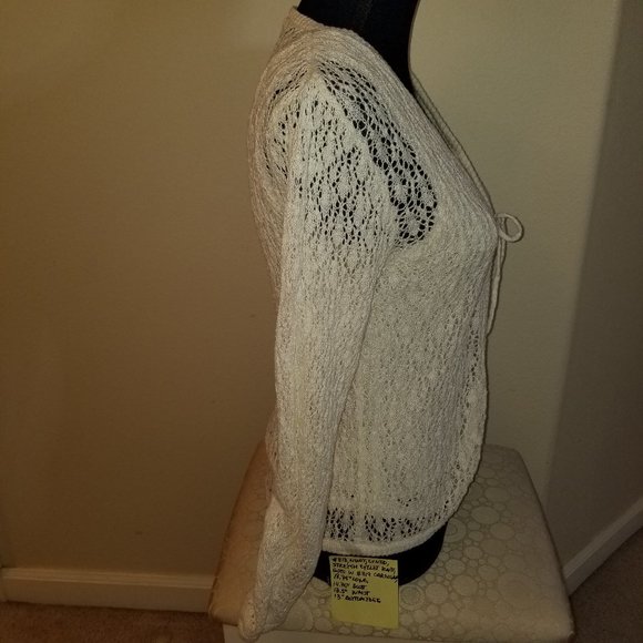 🌍#819 NWOT Columbia PS White Eyelet Cotton Cardigan - Picture 5 of 16